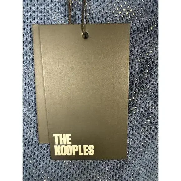 NWT The Kooples NWT Blue Knit Cropped Cardigan Mesh Button Front Size XS